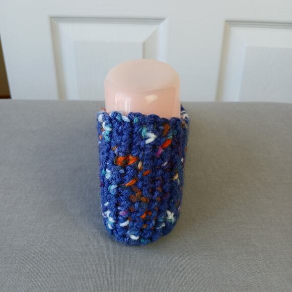 Navy Speckle Ballet Style Crochet Slippers sz 7 square toe premade Posh Hooking - Picture 5 of 9